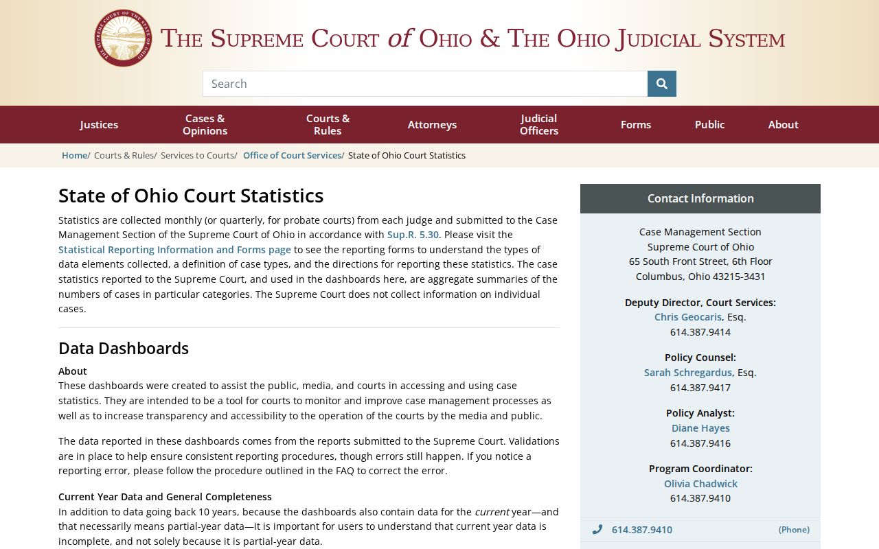 Morgan County court docket Ohio court data dashboard reference
