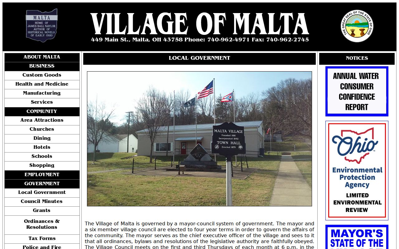 Morgan County Malta village court docket Town Hall local government page